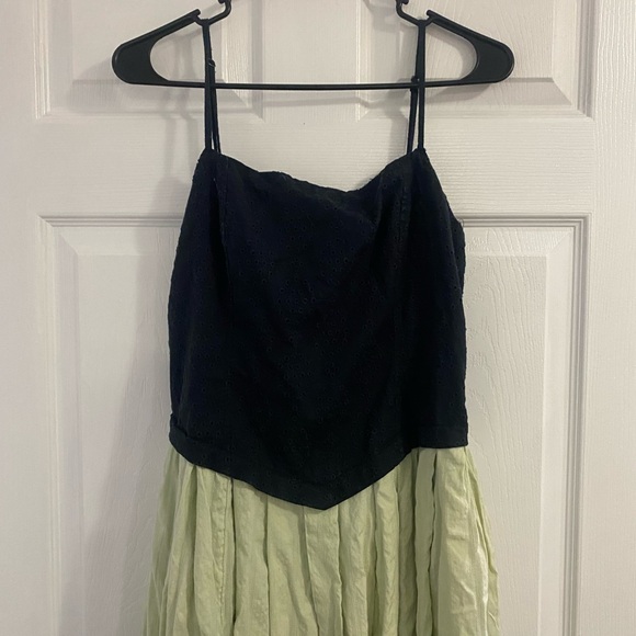 Free People Green/black corset Salvador balletcore chic romantic midi dress M - Picture 4 of 13